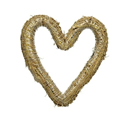 Image of Make Your OWN Heart Shaped Floral/Christmas Wreath Blank Straw Wreath/Ring for Christmas Crafts 25 cm