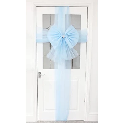 Image of Christmas Concepts® DIY Decorative Door Bow With Diamante Decoration Wedding/Parties/Christmas (Baby Blue)