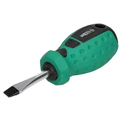 Image of 6.5mm x 38mm Slotted Flat Headed Screwdriver with Magnetic Tip Rubber Handle