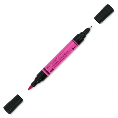 Image of Faber Castell Art &amp; Graphic Pitt Artist Pen Dual Marker India Ink, Middle Purple Pink, Single Pen, For Art, Craft, Drawing, Sketching, Home, School, University, Colouring