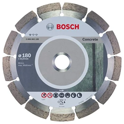 Image of Bosch Professional 1x Diamond Cutting Disc Standard for Concrete (for Concrete, Cellular Ø 180 x 22,23 2 10 mm, Accessories Angle Grinders)
