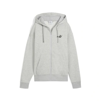 Image of PUMA ESS Small No. 1 Logo Comfort Full Zip Hoodie FL Light Gray Heather