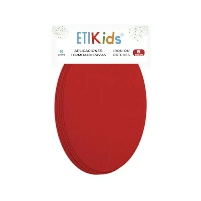 Image of Haberdashery Online 6 Iron On Knee Pads Elbows for Clothes Protection &amp; Repair, Ideal Trousers, Jackets, Sweaters, Shirts, 16cm x 10cm, Red, Size M
