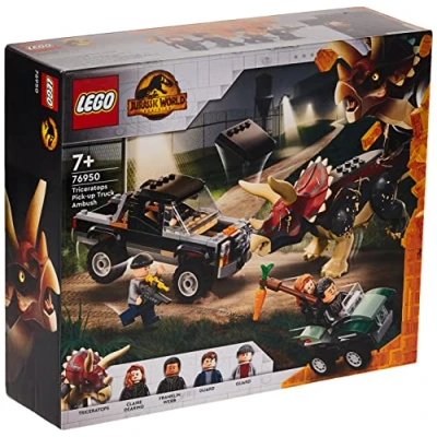 Image of LEGO 76950 Jurassic World Triceratops Pickup Truck Ambush Dominion Toy Set 2022 Trike 7+ 210 Pieces