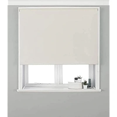 Image of Riva Home Eclipse Blackout Roller Blind, Polyester, Ivory, 61 x 162cm