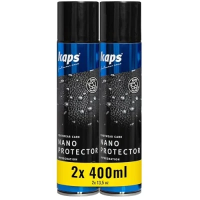 Image of Kaps Nano Protector, Set of 2x 400ml, Waterproof Shoe Protector Spray for Leather, Nubuck, Suede, Textiles and TEX Materials, Moisture Dirt Repellent