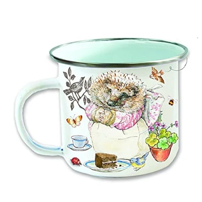 Image of Peter Rabbit Mrs Tiggywinkle Enamel Mug,White,M (Pack of 1)
