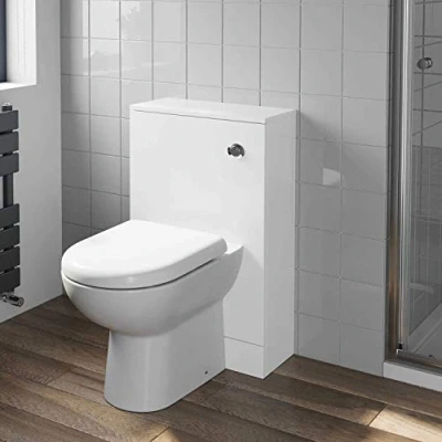 Image of 500mm Bathroom Toilet Back to Wall BTW Furniture Unit Pan Soft Close Seat White