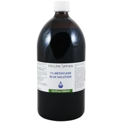 Image of Methylene Blue 1% solution 33.8 Fl Oz 1000 ml liquid drops Pharma Grade Ingredients Third Party Tested Heiltropfen®