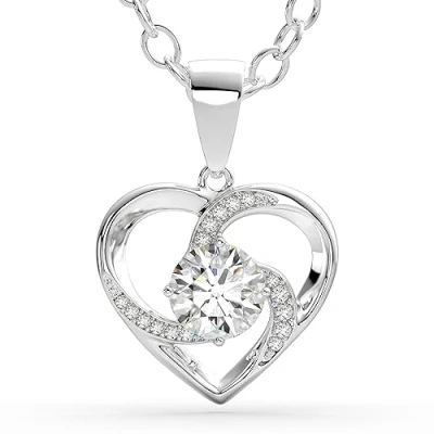 Image of SERASAR Necklace Women Jewellery 925 Sterling Silver 18 carat Gold Ladies Women&#039;s Heart with Pendant Girls Birthday Gift