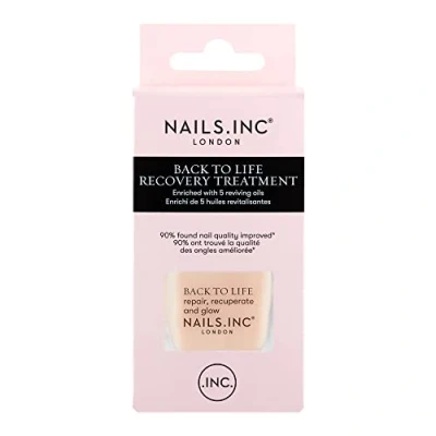 Image of Nails.INC Back to Life Recovery Treatment, 2 in 1 Nail Treatment and Base Coat, Enriched with Oils Renew Repair Damaged Nails, Cruelty Free, Vegan