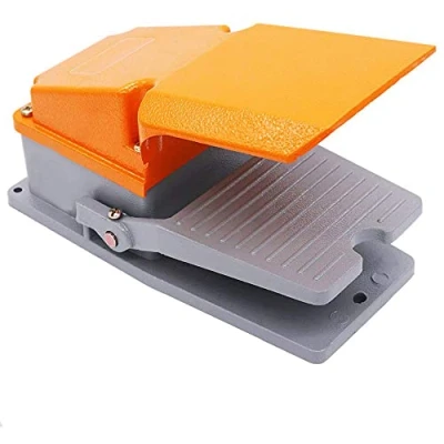 Image of ANCLLO 380V 15A Heavy Duty Foot Switch SPDT NO NC Electric Pedal Momentary with Guard Aluminum Case LT 4