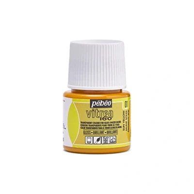 Image of Pebeo Transparent Glass Paint Vitrea 160C Sun Yellow 45 ML