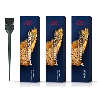 Image of Wella Koleston Perfect Me+ Rich Naturals 10/86 Pack of 3 Lightest Pearl Violet Blonde 60ml and Color Brush