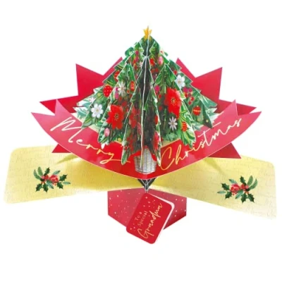 Image of Grandma Christmas Card 3D Xmas Tree Pop Up Greeting Cards POP066X08