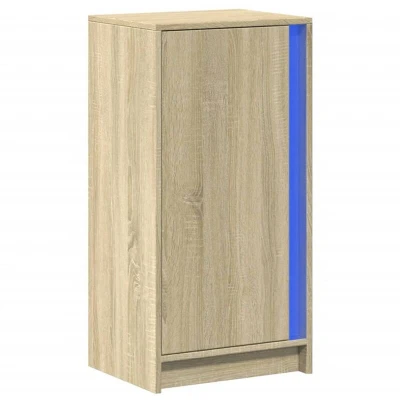 Image of vidaXL Sideboard with LED Sonoma Oak 42.5x34x85 cm Engineered Wood