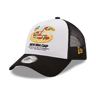 Image of New Era Truckerkappe, Cap, Basecap Pizza Food Pack Kollektion weiß, schwarz Snapback Verschluss One Size