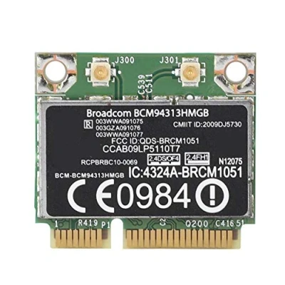 Image of ASHATA Mini PCI Expression Network Card BCM94313HMGB, 2.4G 150Mbps E Wireless Support Bluetooth 3.0 for G4 G6 G7 CQ43 CQ56 DV6 6000 Series DV7 7000