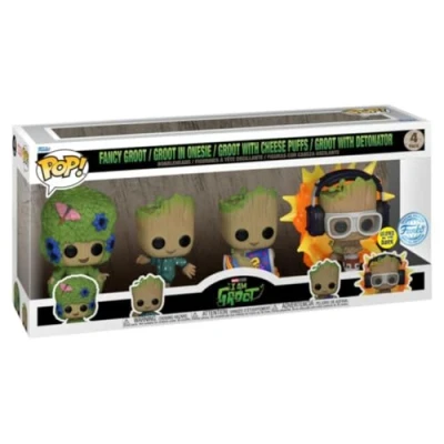 Image of Funko Pop! Marvel I Am Groot 4 Pack Collectible Figures, Glow in the Dark, Special Edition