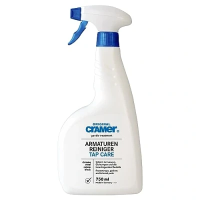 Image of Cramer Tap Cleaner For Cleaning and Care All Fittings in Bath Bathroom Shower Kitchen walls going over tiles 750ml
