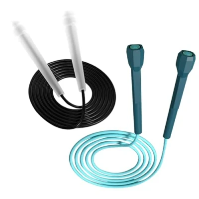 Image of Yicoovey 2.8 m adjustable skipping rope, PVC rope for adult fitness boys and girls, lightweight professional speed ABS anti slip handle