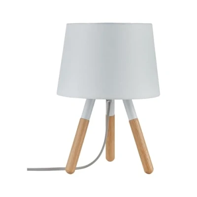 Image of Paulmann 79646 Neordic Berit luminaire max. 1x20W Table E27 Bedside White 230V Fabric/Wood/Metal Without lamp