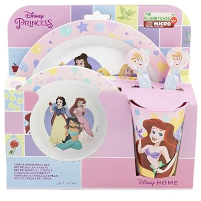 Image of Disney Princess 51280 Microset, Reusable Children&#039;s Tableware, Microwave, Set of 5