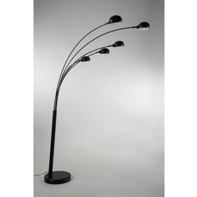 Image of Eracle Mutli Arm Arch Floor Lamp, Black, E14