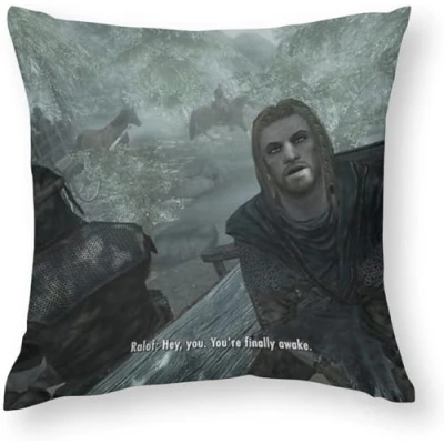Image of ZFENGYYUAN You&#039;re Finally Awake Bedroom Couch Sofa Square Pillow Case Home Decorative Throw Covers 18x18 Inch