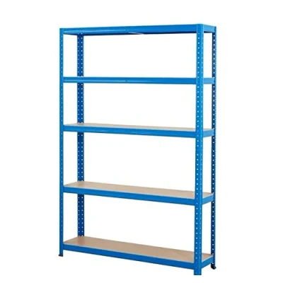 Image of BiGDUG Heavy Duty Garage Shelving Unit 1780h x 1200w 300d mm 265kg UDL Capacity Per Shelf Blue 5 Tier Racking