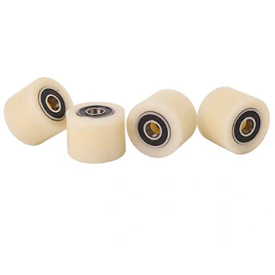 Image of 4 Pieces Nylon Polyamide Rollers 40 mm diameter 30 wide 10 bearing Precisely Machined in the EU(40 10)