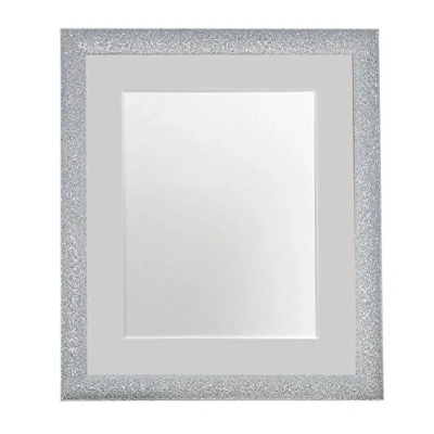 Image of FRAMES BY POST Glitz Silver Picture Photo Frame with Light Grey Mount 30 x 20 Plastic Glass, Inch Image Size A2