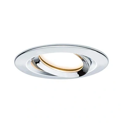 Image of Paulmann 93683 Nova Plus LED recessed luminaire round swivelling 1x6.8W IP65 dimmable spotlight chrome spot aluminium lamp 2700K