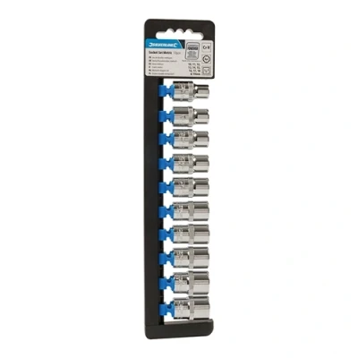 Image of Silverline Socket Set 1/2&quot; Drive 6pt Metric 10pce 10 19mm