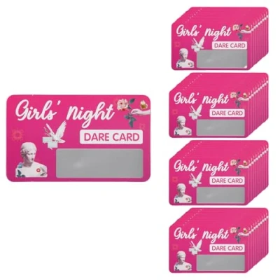 Image of Tabanzhe Hen Party Games Scratch Off Dare Card Set 20PCS Fun Girls Night Game Gard with Stickers Do Accessories for Out