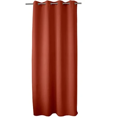 Image of Enjoy Home Basic Blackout Curtain, 8 Silver Eyelets, Diameter 4 cm, 100% Polyester, Oeko Tex Certified, 140 x 240 Terracotta Colour