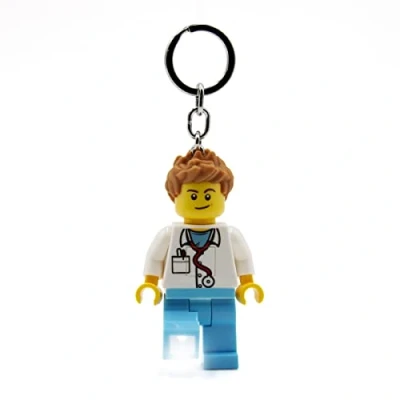 Image of LEGO Iconic Doctor Keyring Torch 76 mm Large Figure (KE184) Includes 2 CR2025 Batteries