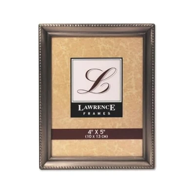 Image of Antique Pewter 4x5 Picture Frame Bead Border Design (11545)