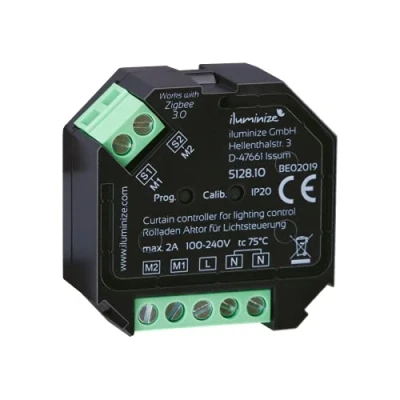 Image of Zigbee Mini 2 Channel Up/Down Roller Blinds and Screen Actuator Max 2A Controllable with Light Commands (Dimming) Mounted in a Deep Switch Box