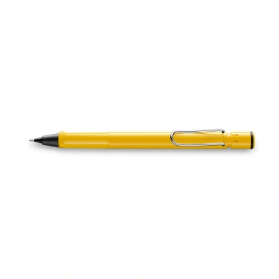 Image of LAMY safari yellow Mechanical Pencil with ergonomic grip &amp; body made of robust ASA plastic ideal for drawing writing including M 41 fine line refill 0.5 mm eraser tip