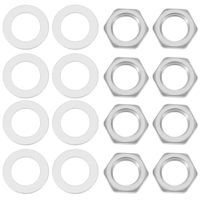 Image of LT Easiyl 20x Guitar Potentiometer Accessories Bass Case Hex Nuts and Washers Zinc Alloy for 24mm Large Metric Potentiometers M8