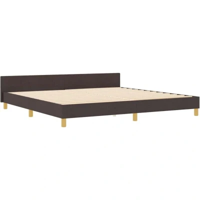 Image of vidaXL Dark Brown Fabric Bed Frame 200x200 cm