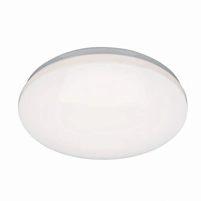 Image of BROCO Round 16W Gloss White Finish Warm 3000K LED Energy Saving Bathroom Ceiling Light Bulkhead IP44 Rated with Microwave Sensor