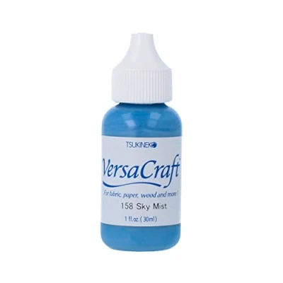 Image of Tsukineko VersaCraft Inker Stamp Pad Ink 30 ml Blue, Sky Mist Accessories Reinker for Pads