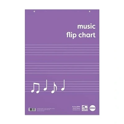 Image of Rhino A1 Music Flip Chart Paper Pad, 60 Page / 20 5 Stave Ruling with Plain Reverse, Pack, 30 Leaf, Office &amp; School Stationery Supplies