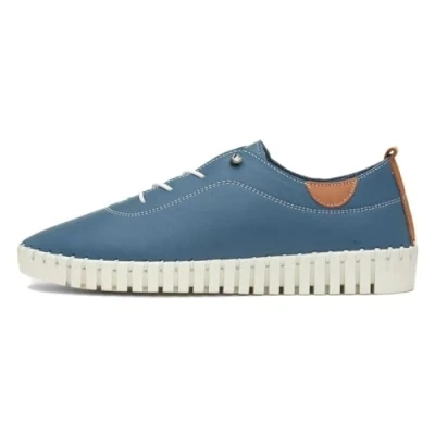 Image of Lunar Flamborough Mid Blue Leather Shoe 8
