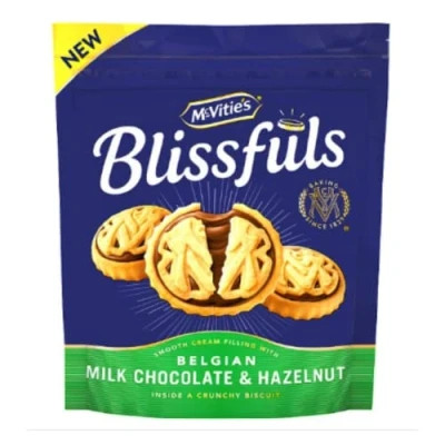 Image of McVitie&#039;s Blissfuls Belgian Milk Chocolate &amp; Hazelnut Biscuits 228g x Case of 6