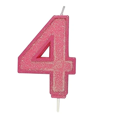 Image of CULPITT Sparkle Number Candles for Cake &amp; Cupcakes, Single Numbers from 0 9, Say Happy Birthday with These Candle Sparklers, Celebrate Birthdays Anniversaries Flair Pink 4