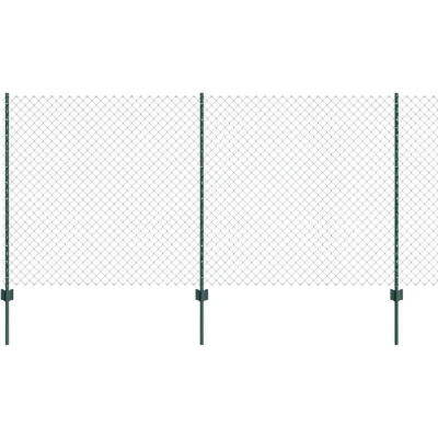Image of vidaXL Chain Link Fence with 10 U Posts Green 1.2x10 m Steel