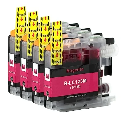 Image of Go Inks 4 Magenta Ink Cartridges to replace Brother LC123M Compatible/non OEM for DCP &amp; MFC Printers